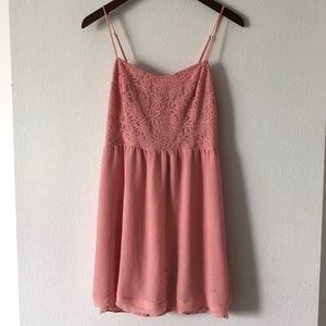 Pink lace top summer dress